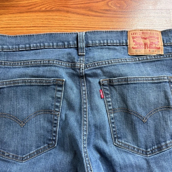 Levi Strauss 511 Men’s Slim Fit Flex Stretch Med Wash Denim Jeans Size 36X32 - Picture 4 of 8